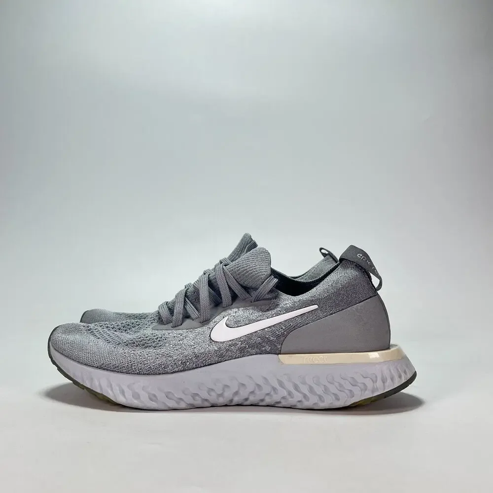 Nike Epic React Flyknit Wolf Grey Lace Up Running Shoes AQ0070-002 Womens Size 7